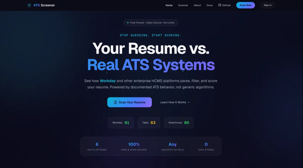ATS Screener screenshot